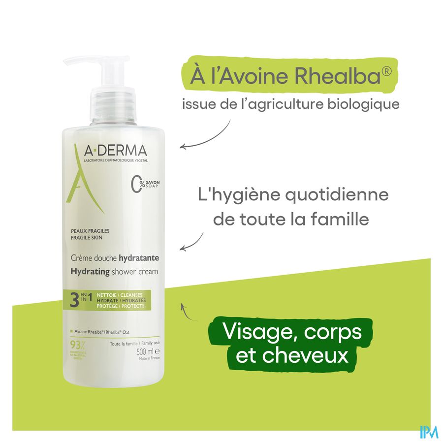 A-DERMA - LES INDISPENSABLES GEL DOUCHE HYDRATANT Peaux fragiles