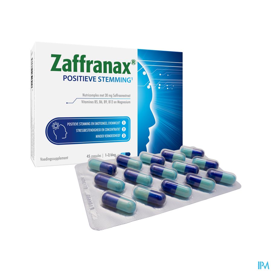 Zaffranax® Humeur Positive 45 Gélules - Émotionnel (1), stress (2), fatigue (3)