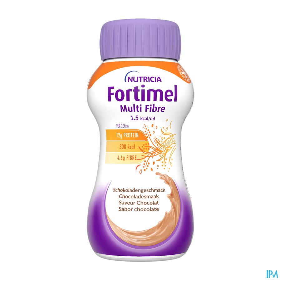 Fortimel Multifibre 1.5kcal Goût Chocolat Bouteilles 4x200ml