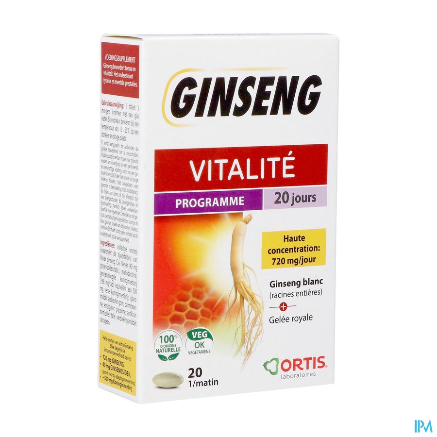 Ortis Vitalite Ginseng 20 Comp 20
