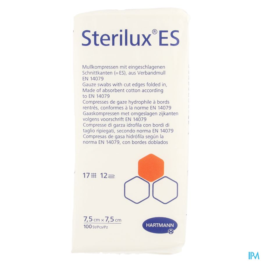 Sterilux Es 7,5x7,5cm12pl.nst 100 P/s
