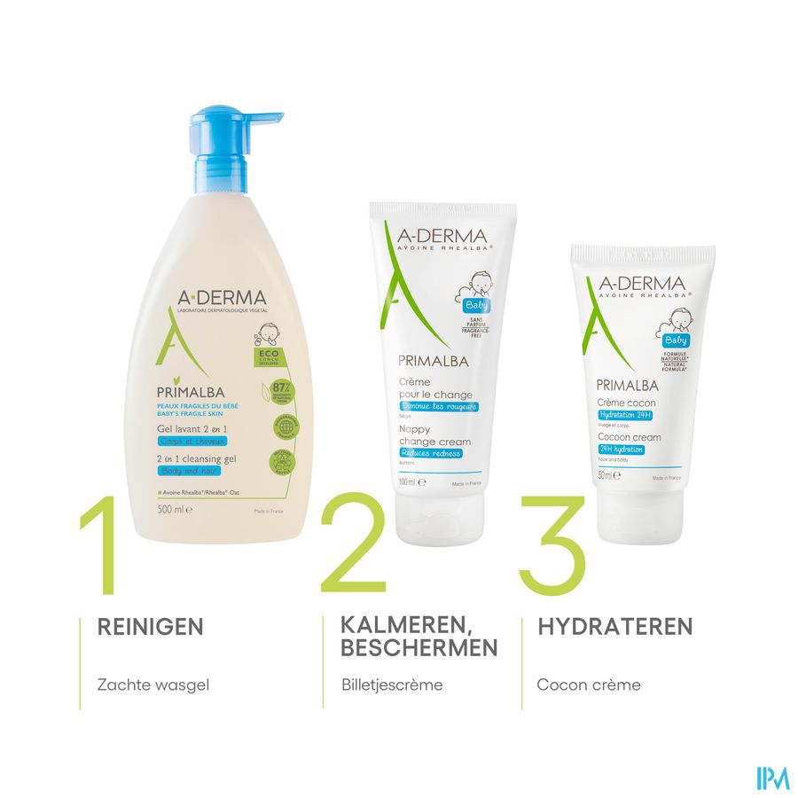 A-DERMA - PRIMALBA GEL LAVANT 2 EN 1 BEBE CORPS ET CHEVEUX - Peaux fragiles du bébé