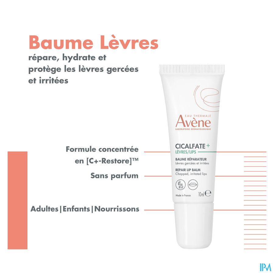 Eau Thermale Avène CICALFATE+ Lèvres Baume réparateur - Lèvres gercées et irritées  au beurre de karité