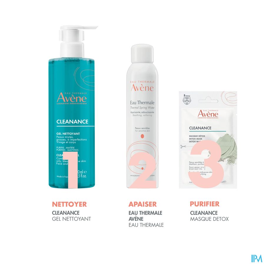 Eau Thermale Avène Masque CLEANANCE détox  - Matifiant, purifiant - Peaux sensibles, à imperfections