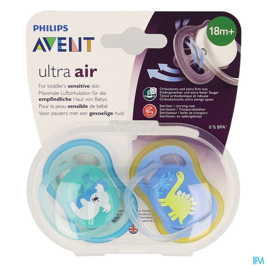 Philips Avent Sucette +18m Air Boy Koala Dino