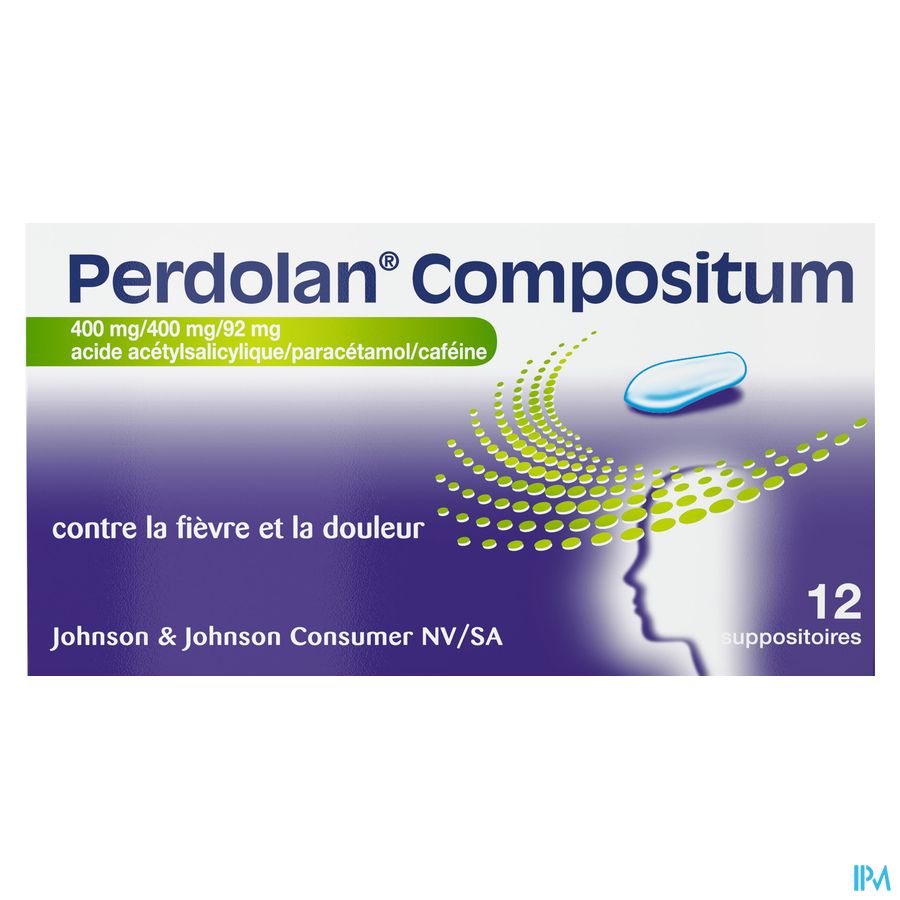 Perdolan® Compositum suppositoires, traitement de la douleur, analgésique pour adultes, 12 suppositoires