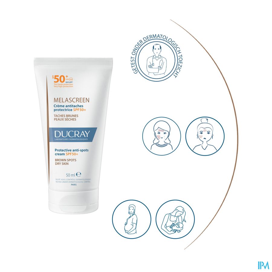 Ducray MELASCREEN Crème anti-taches protection solaire SPF50+ - Peaux sèches