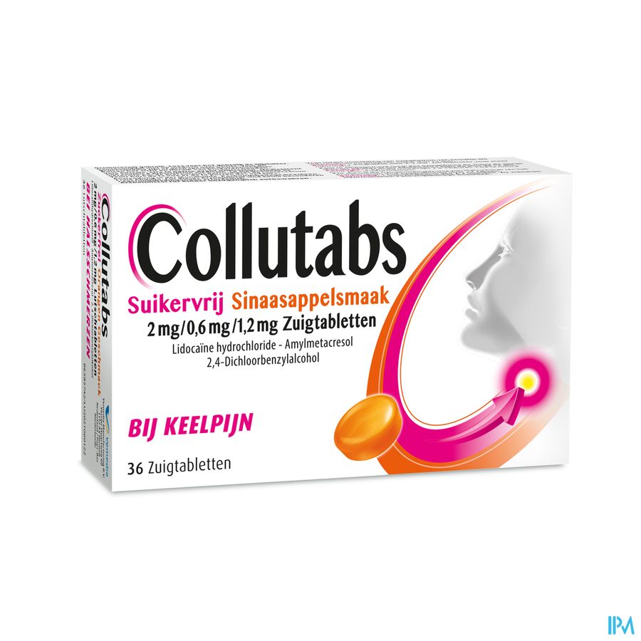 Collutabs Sans Sucre Goût Orange 2mg/0,6mg/1,2mg Pastilles