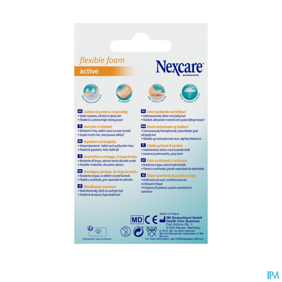 Nexcare 3m Flexible Foam Active Ha Pans Strips 10