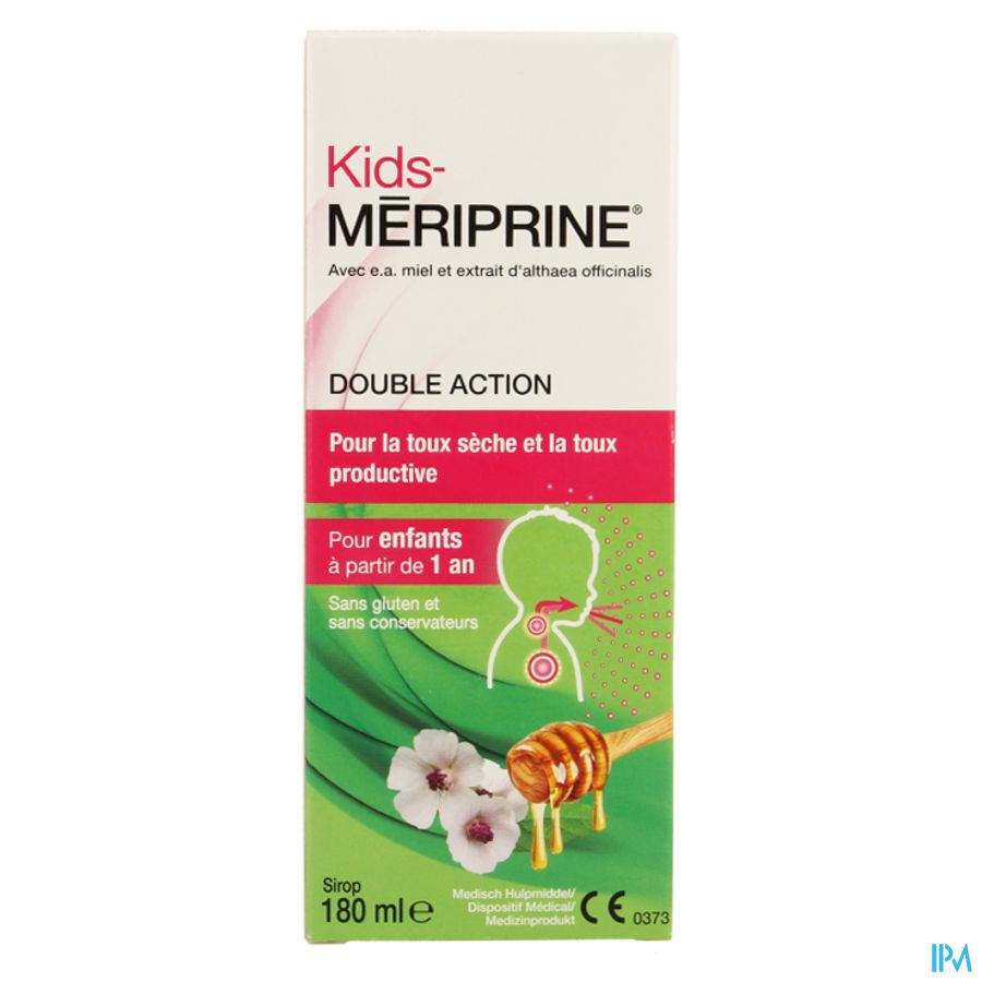 Kids-Mériprine sirop 180ml - sirop contre la toux sèche et grasse pour enfants à partir d'1 an