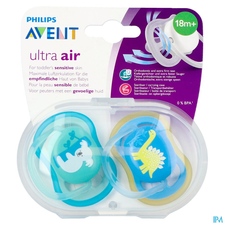 Philips Avent Sucette +18m Air Boy Koala Dino