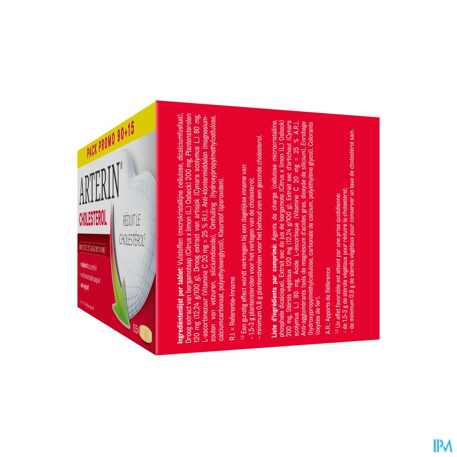 Arterin® Cholestérol 90+15 Cmp Sans Levure Rouge De Riz/Statines & Bonne Tolérance