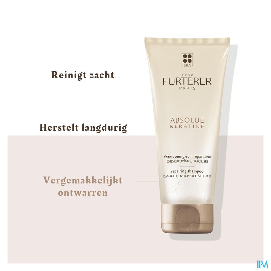 René Furterer - Shampooing-soin réparateur - Shampoing sans sulfates à la Kératine Végétale - ABSOLUE KERATINE