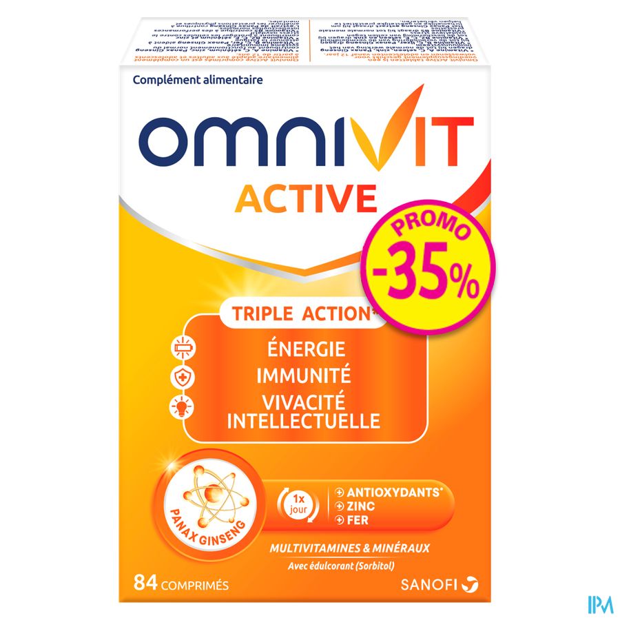 Omnivit Active 84cp PROMO -35% - Vitamine Immunité Energie