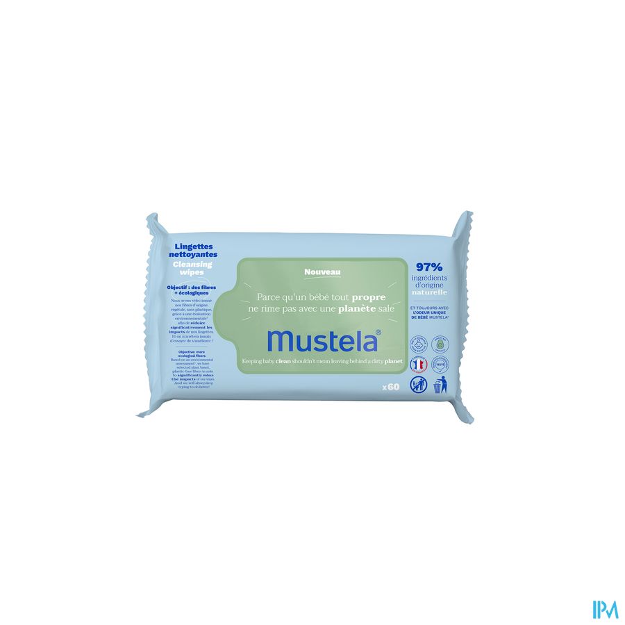 Mustela lingettes nettoyantes à l'avocat Bio 60 pcs