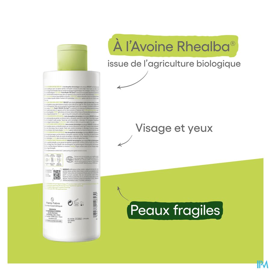 A-DERMA - BIOLOGY LAIT DÉMAQUILLANT DERMATOLOGIQUE HYDRA-NETTOYANT - Lait Démaquillant hydratant - BIOLOGY