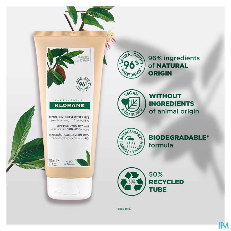 Klorane - Après-shampoing Réparation au Cupuaçu BIO - Cheveux très secs