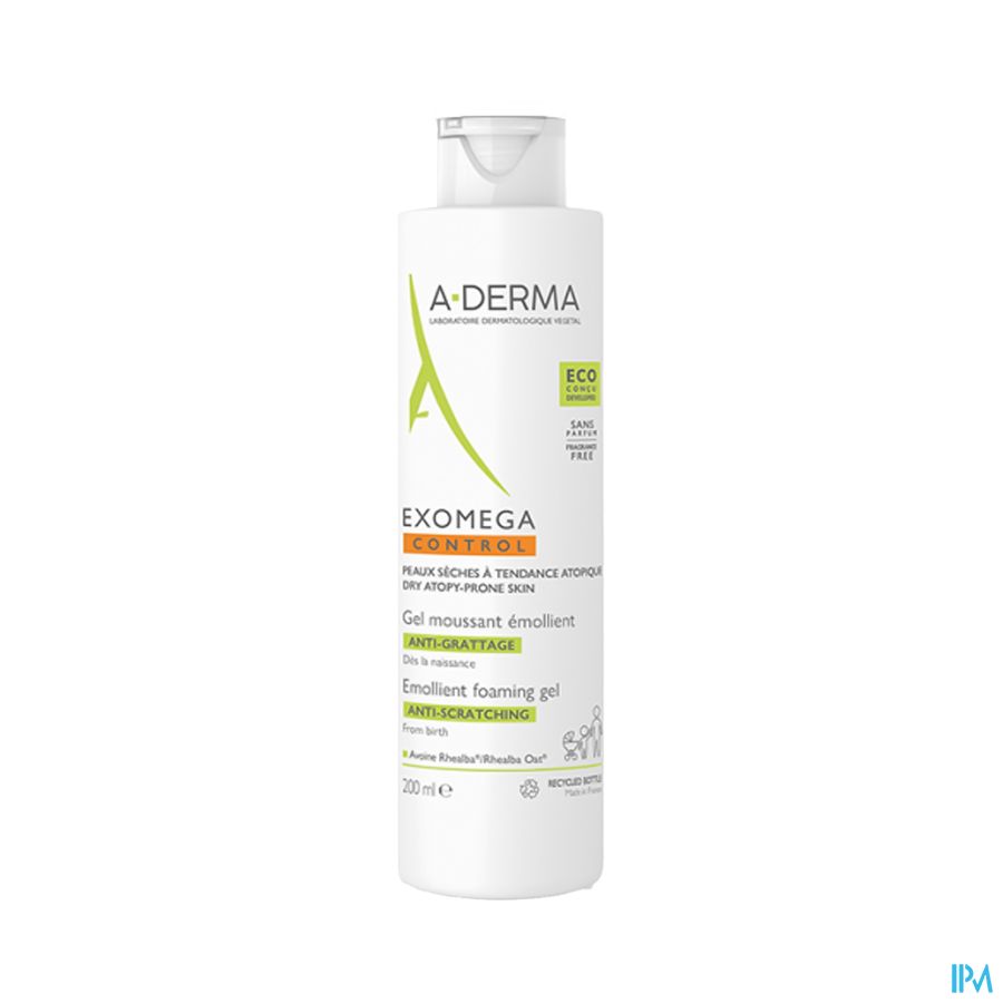 A-DERMA - EXOMEGA CONTROL GEL MOUSSANT ÉMOLLIENT ANTI-GRATTAGE - Peaux à tendance atopique