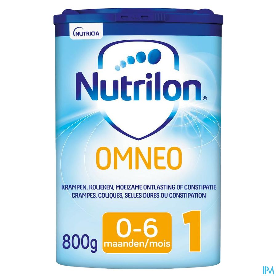 Nutrilon Omneo 1 crampes, coliques, selles dures, constipation Bébé 0-6 mois lait en poudre 800g