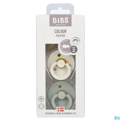 Bibs 2 Sucette Duo Sage Ivory