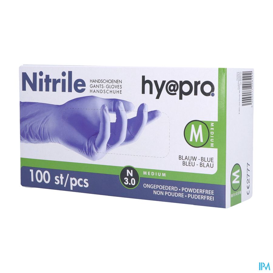 Pharmex Gants Nitril Bleu S/poudre M 100