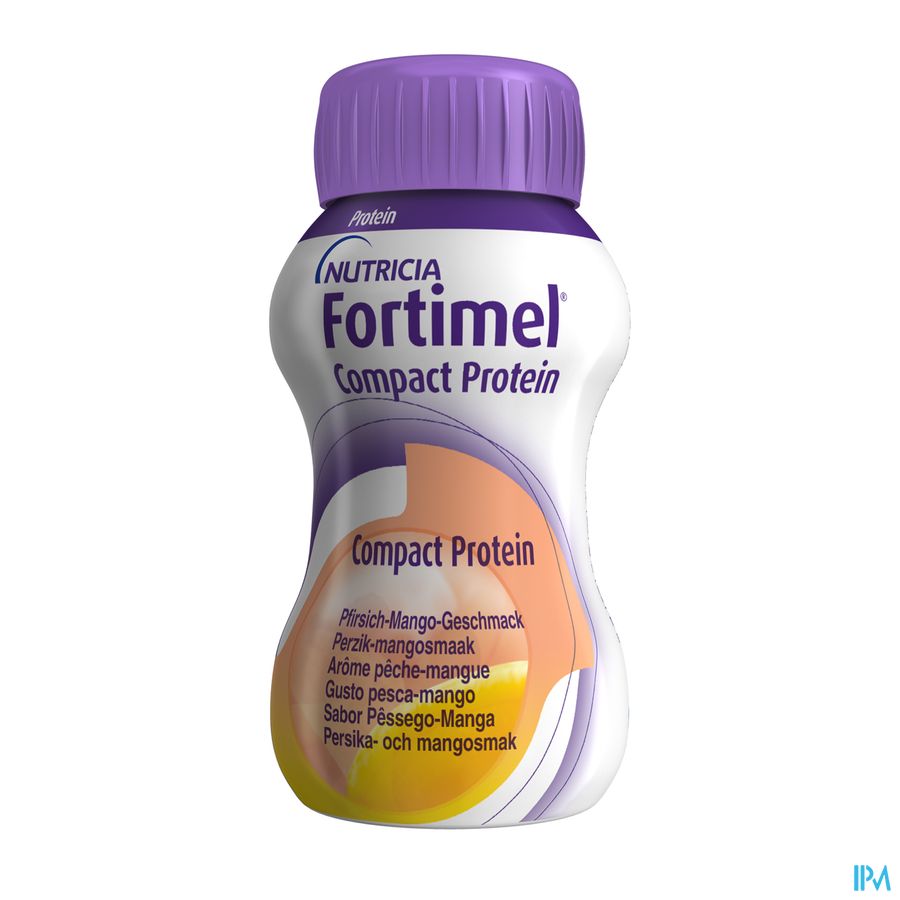 Fortimel Compact Protein Goût Pêche-mangue Bouteilles 4x125 ml