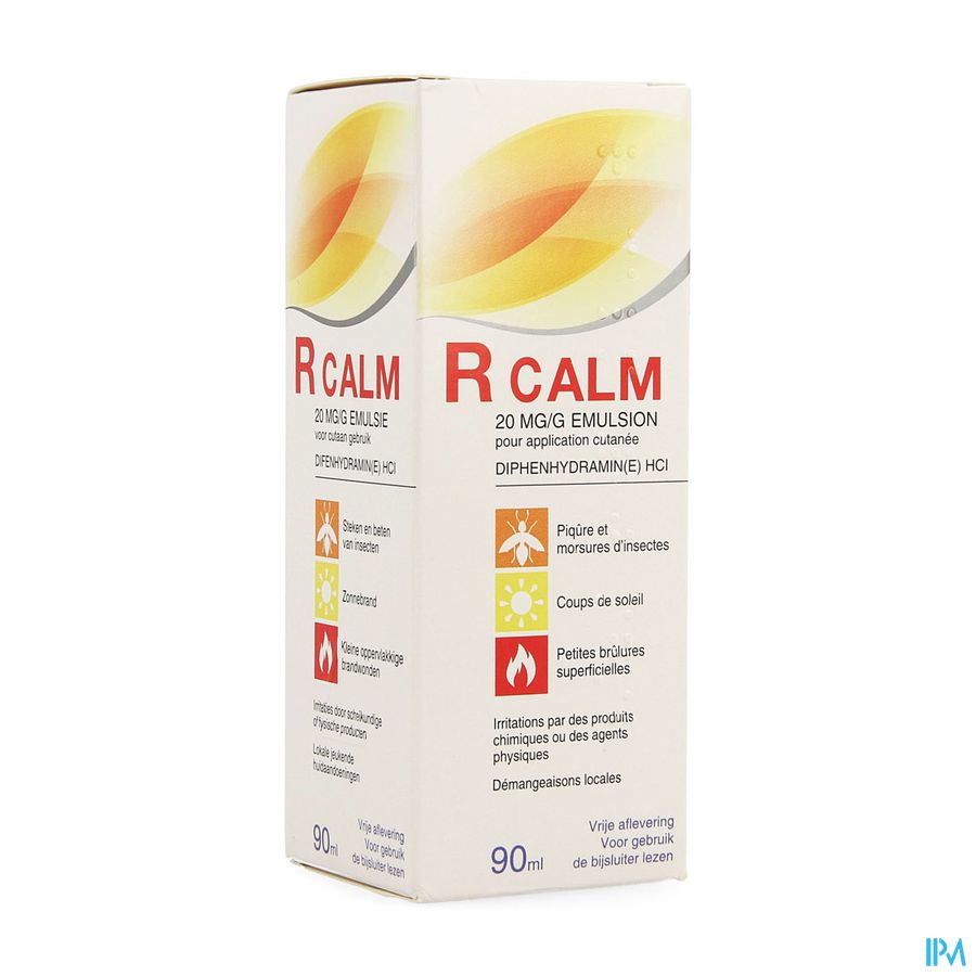 R CALM Emulsion 90ml - piqûre et morsures d'insectes, coups de soleil, brûlures superficielles