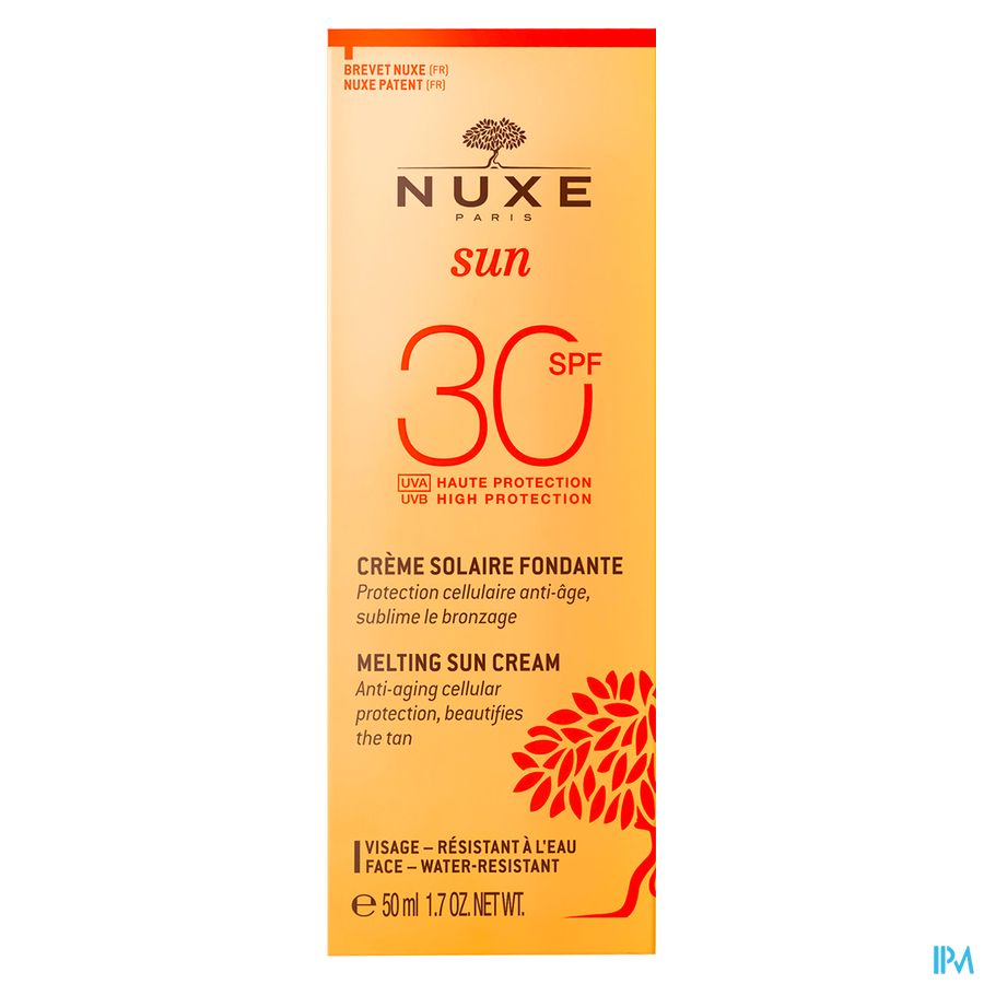 Nuxe Sun Creme Solaire Fondant Ip30 Visage 50ml