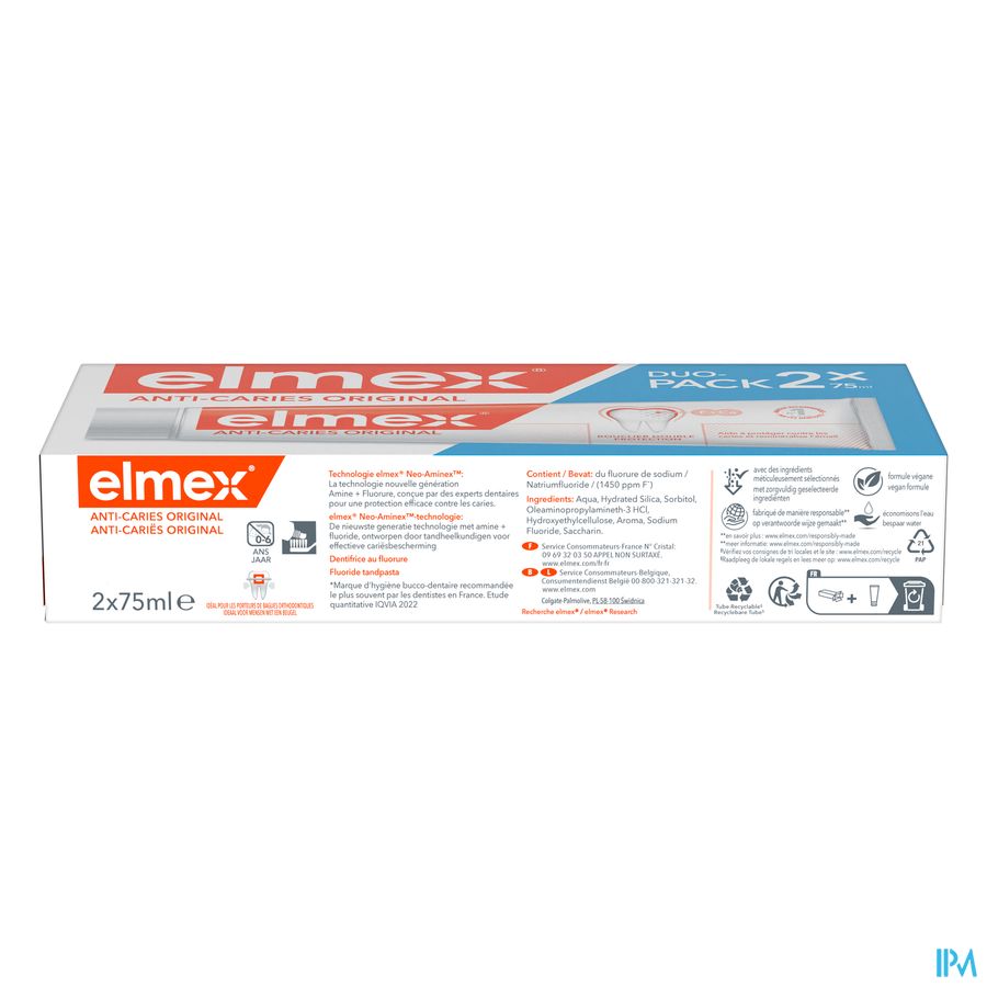 Elmex A/caries Original Dentifrice 2x75ml