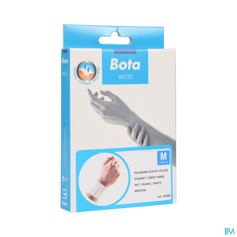 SERRE-POIGNET ELASTIQUE - VELCRO - BLANC \  MEDIUM