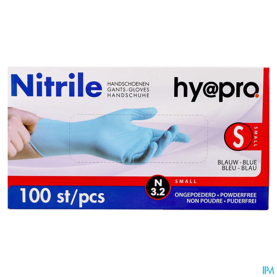 Pharmex Gants Nitril Bleu S/poudre S 100