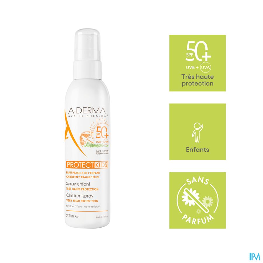 A-DERMA - A-DERMA PROTECT KIDS SPRAY SOLAIRE ENFANT SPF50+ - A-DERMA PROTECT KIDS
