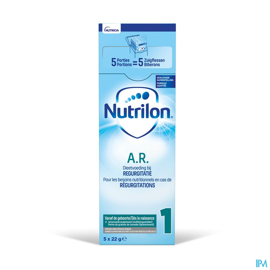 Nutrilon AR 1 | En cas de régurgitations | Lait Bébé 0-6 mois  | Lait en Poudre pour Biberon | Sachets 5x23g