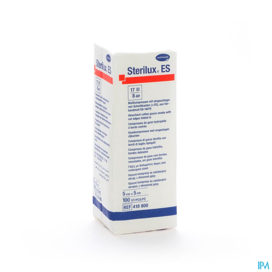 Sterilux Es 5x5cm 8pl.nst. 100 P/s