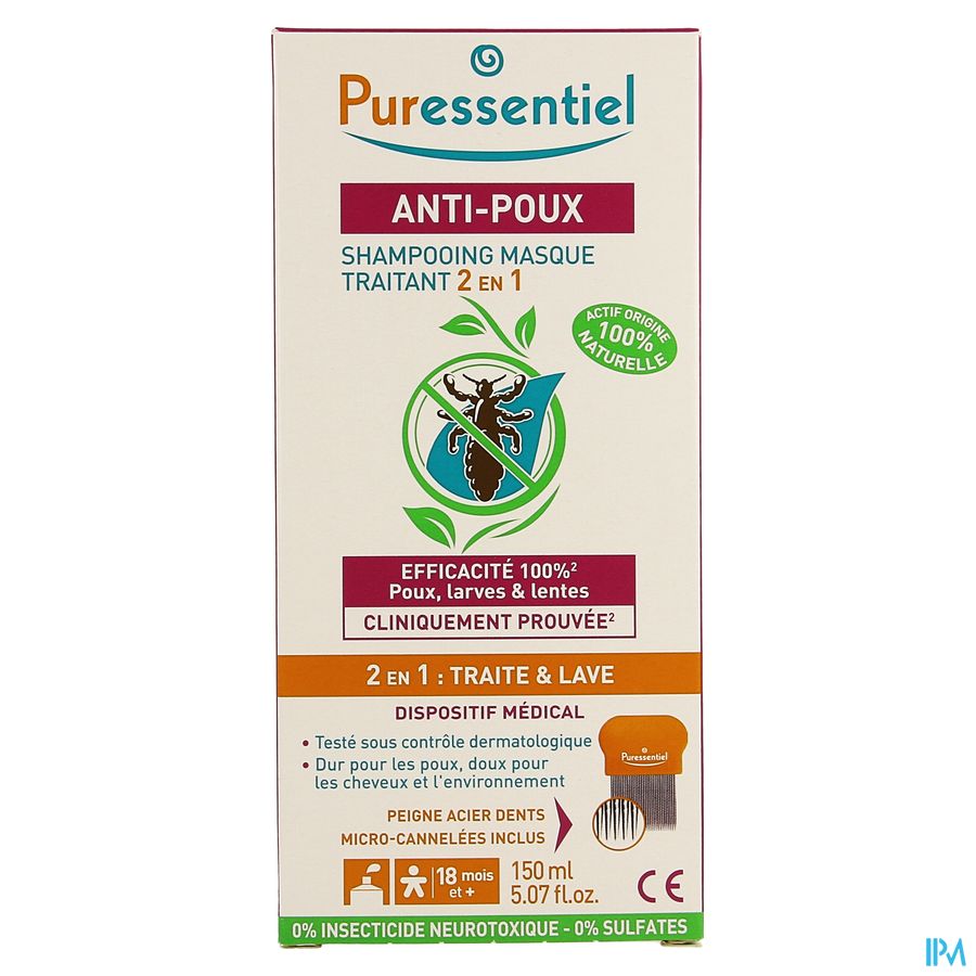 Puressentiel A/poux Sh Traitant 2en1 150ml+peigne