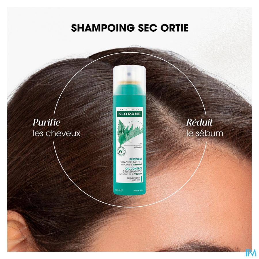 Klorane - Shampoing sec séboréducteur à l’Ortie - L’original - Cheveux gras