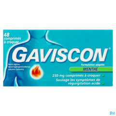 Gaviscon Menthe Comp A Croquer 48x250 mg