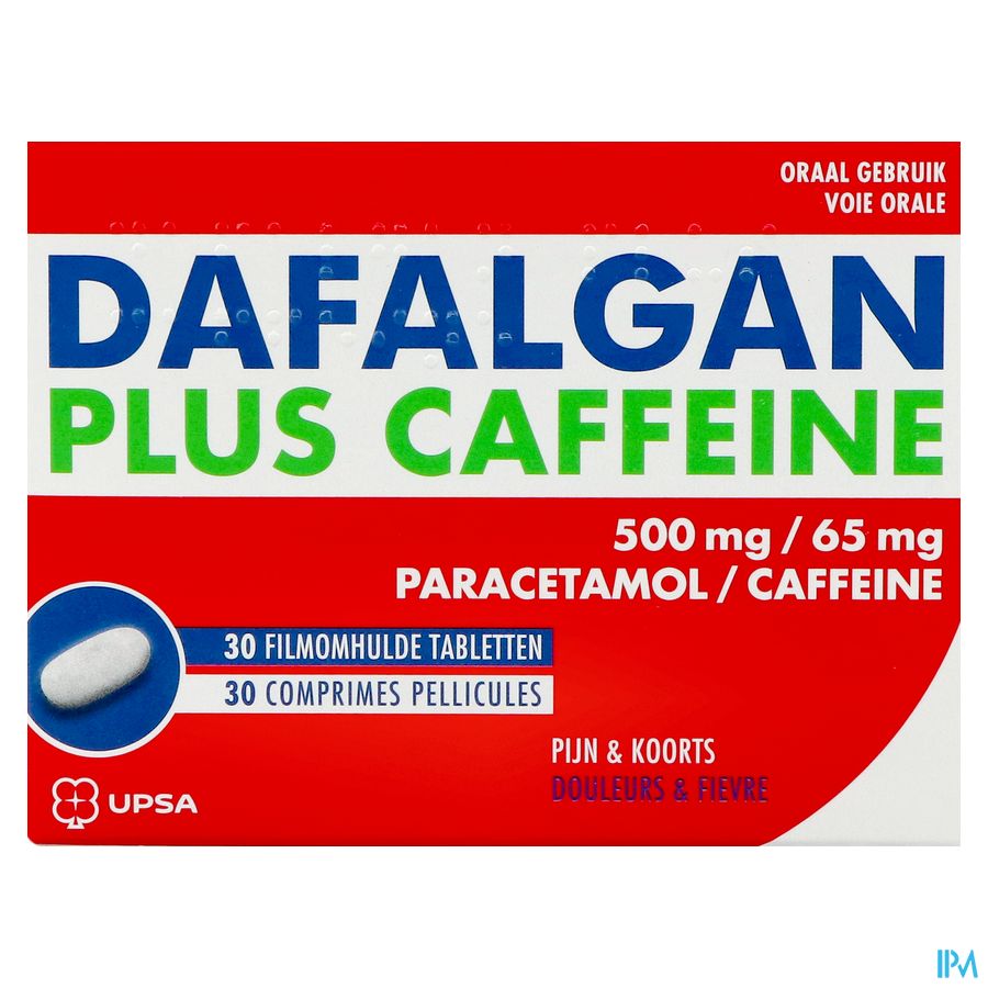 Dafalgan Plus Cafeine 500mg/65mg Comp Pell 30