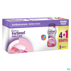 Fortimel Extra 2kcal Promopack 4+1 Goût Fraise Bouteilles 5x200ml