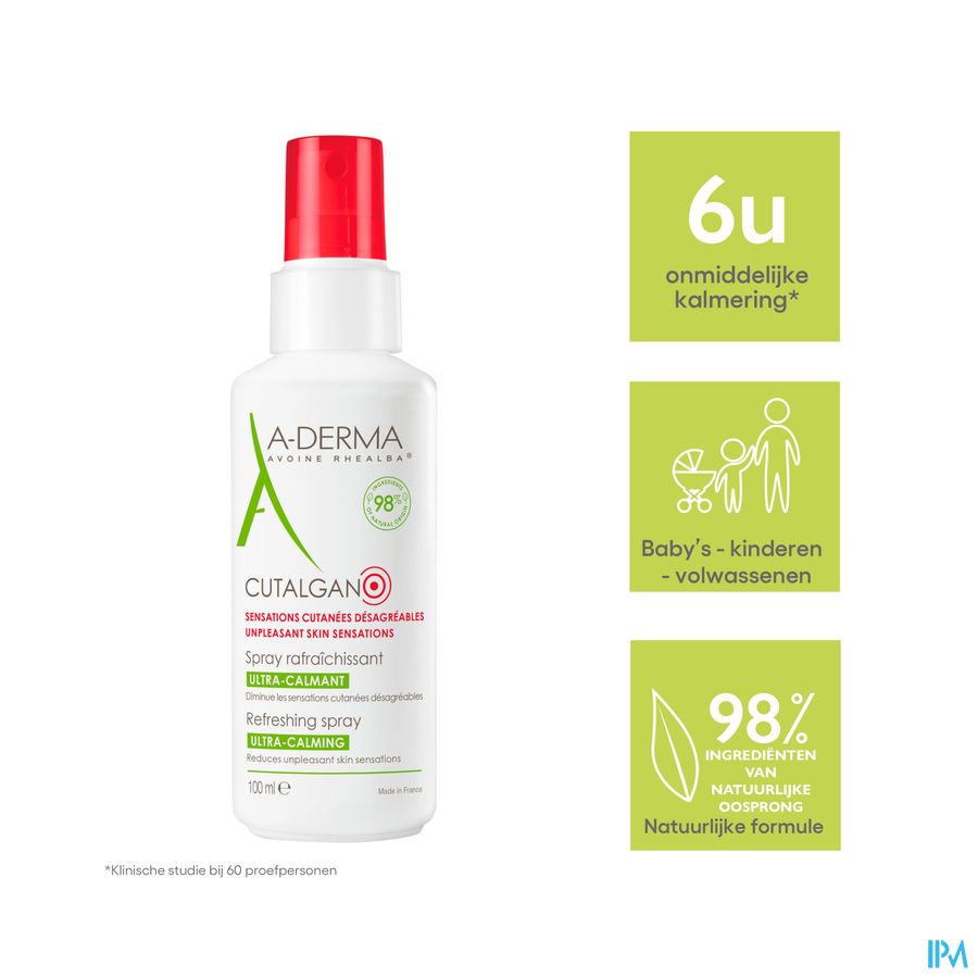 A-DERMA - CUTALGAN SPRAY RAFRAÎCHISSANT ULTRA-CALMANT - Spray rafraîchissant Apaise Effet pansement
