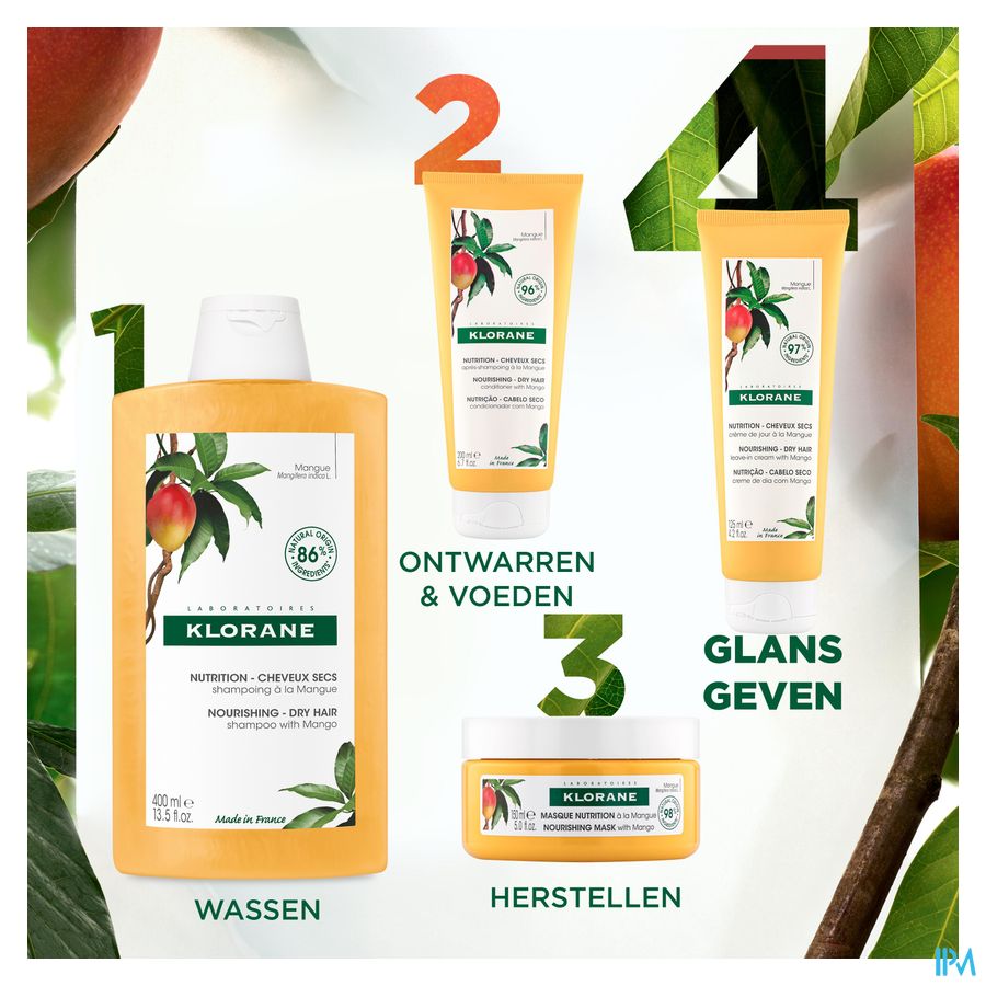 Klorane - Crème de jour Nutrition à la Mangue - Cheveux secs