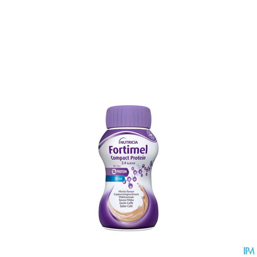 Fortimel Compact Protein 2.4kcal Saveur Moka Complément Nutritionnel Dénutrition Bouteilles 4x125 ml