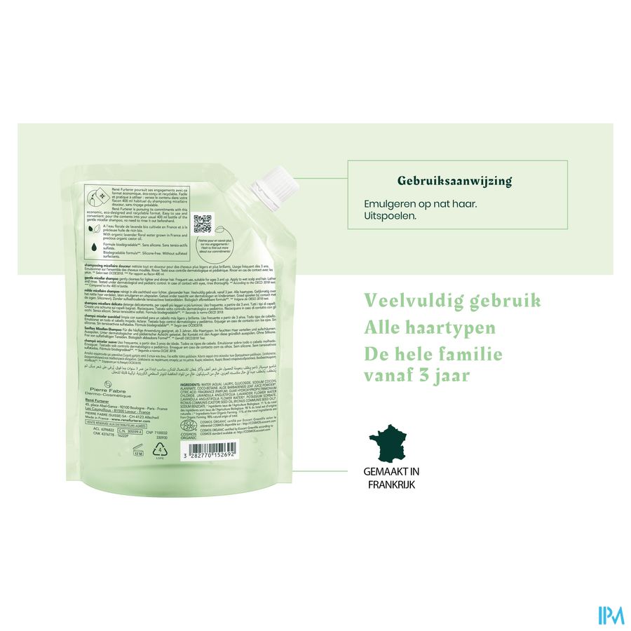 René Furterer  - NATURIA Shampooing micellaire douceur - Shampoing ultra doux sans sulfates pour tous types de cheveux