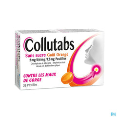 Collutabs Sans Sucre Goût Orange 2mg/0,6mg/1,2mg Pastilles