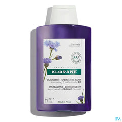Klorane - Shampoing déjaunissant à la Centaurée BIO - Cheveux gris, blonds