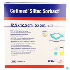 Cutimed Siltec Sorbact Pans Mousse 12,5x12,5cm 10