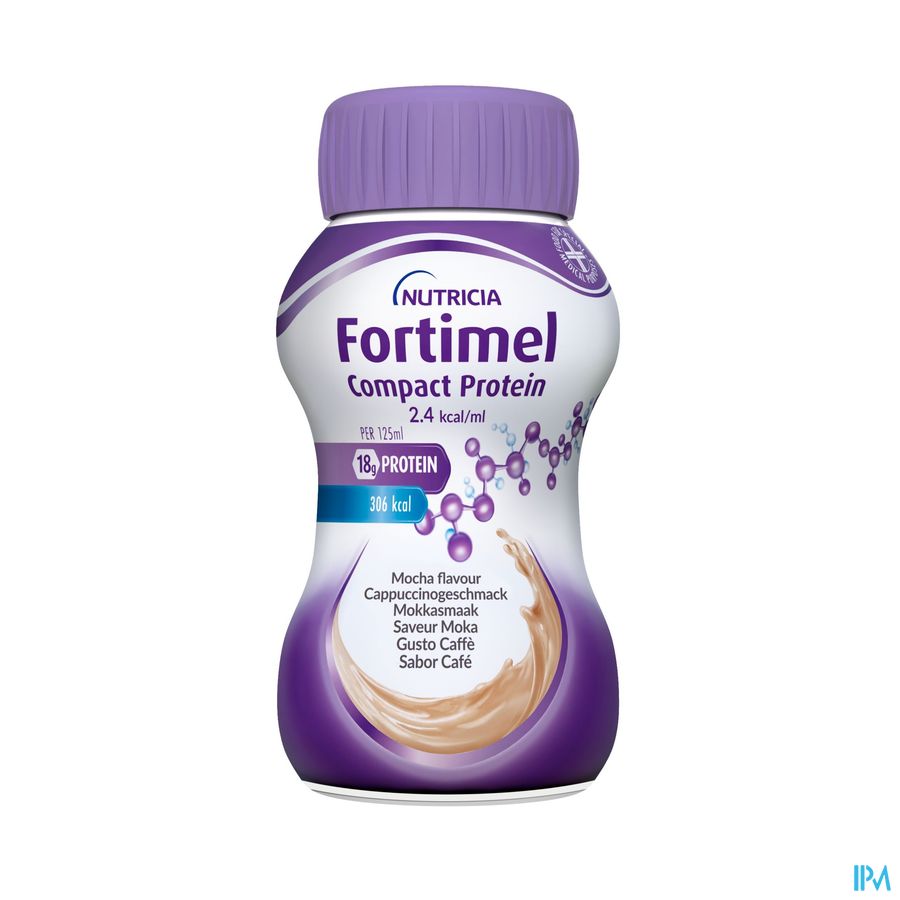 Fortimel Compact Protein 2.4kcal Saveur Moka Complément Nutritionnel Dénutrition Bouteilles 4x125 ml