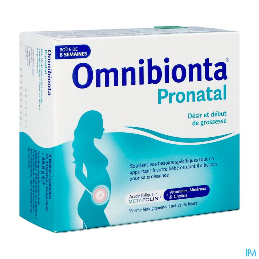 Omnibionta Pronatal: Désir et Début de Grossesse - 8 semaines (56 comprimés )