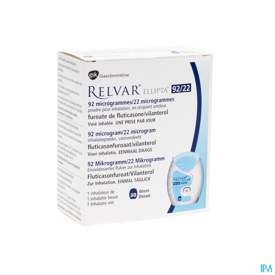 Relvar Ellipta 92/22mcg Pulv Inhal Multidose 1x30