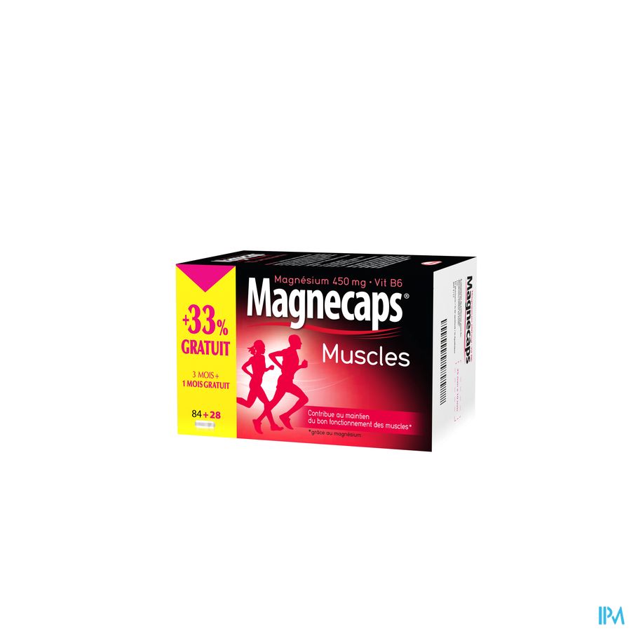 Magnecaps Muscles 84 capsules Magnésium 450mg & Vit B6 + 33% GRATUIT 84+28 capsules